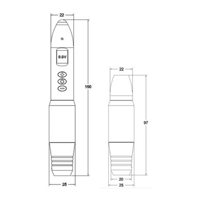 Rechargeable Tattoo Wireless PMU Pen With RCA Interface Connector Together